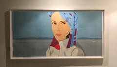 Ada in Blue Hat - 2004 - Aquatint in 11 colors - Portrait of Ada Katz in Maine