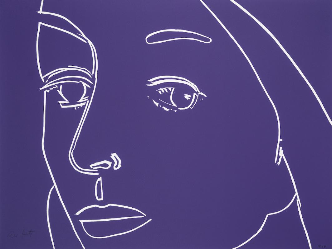 Alex Katz Portrait Print - Ada (Purple)