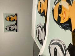 Ada X 2 Pop Art Double portrait Sunglasses Grey Green Pink