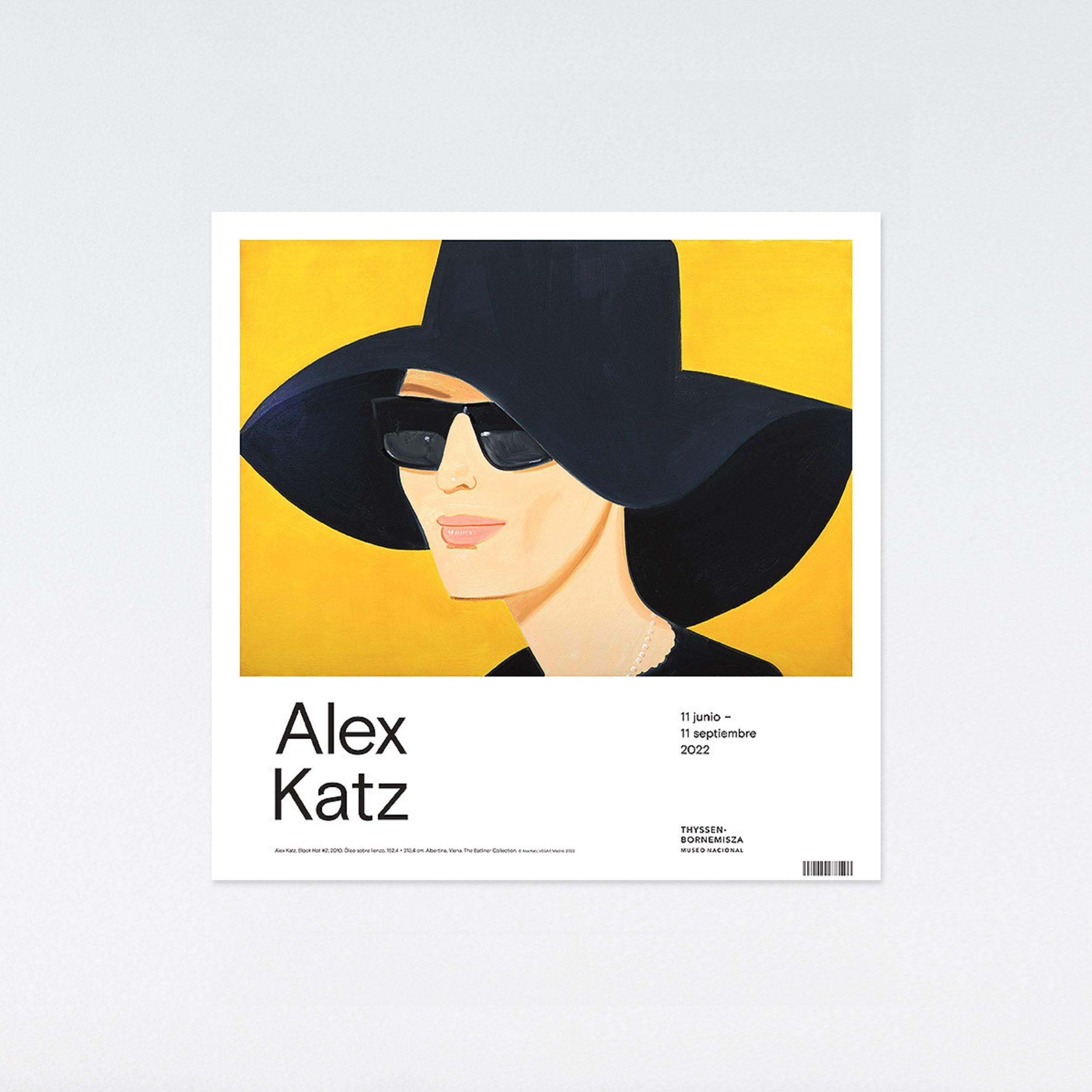 Alex Katz, Black Hat #2, 2022 Exhibition Poster, Portrait, Square 1