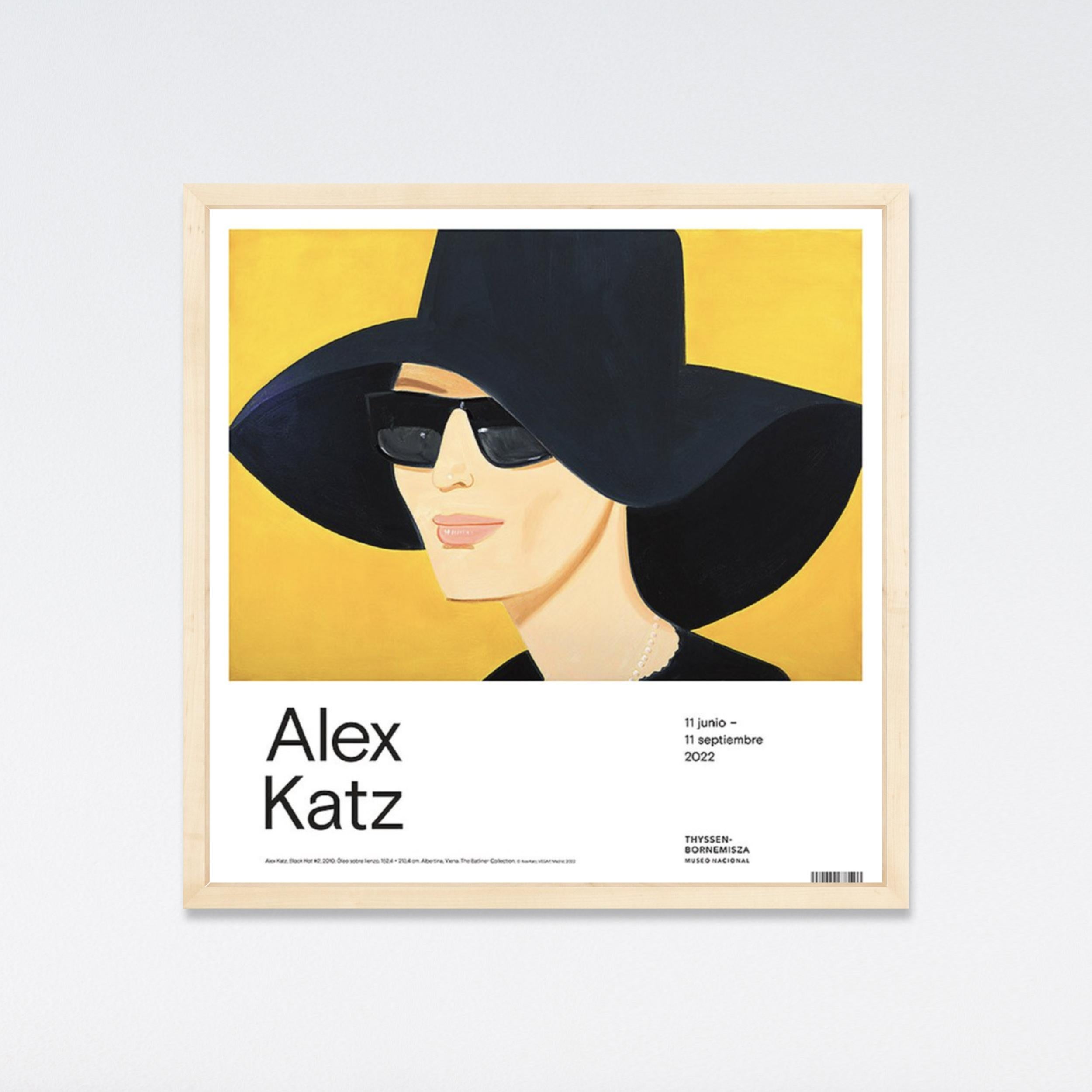 Alex Katz, Black Hat #2, 2022 Exhibition Poster, Portrait, Square 2