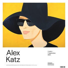 Alex Katz, Black Hat #2, 2022 Exhibition Poster, Portrait, Square