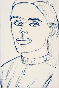 Alex Katz „Kate“ Signierte Cyanotypie auf gewebtem Papier gerahmt 2006