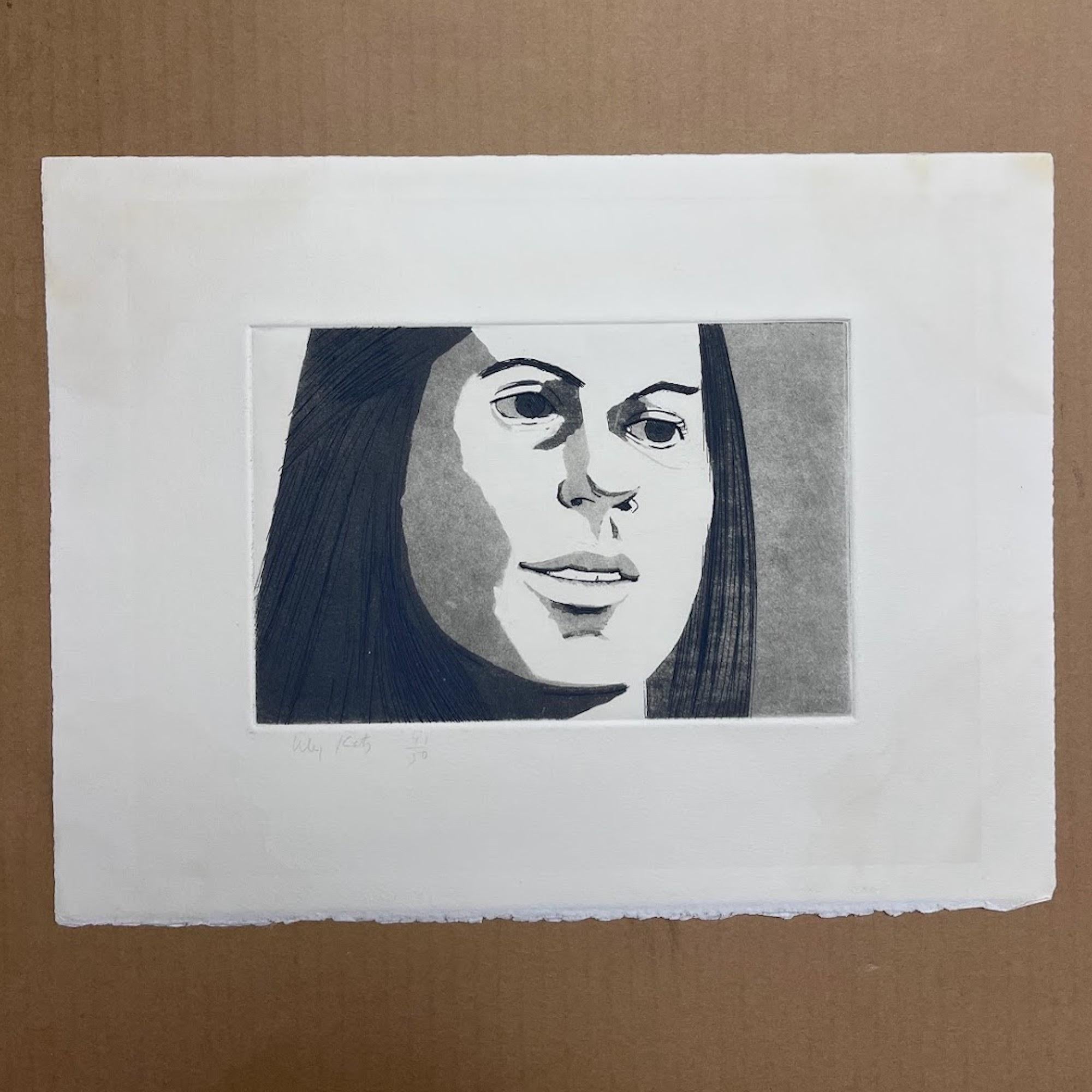 Alex Katz „Nancy“ Aquatinta und Radierung auf Bögen Signierter Porträtdruck 1972 im Angebot 1