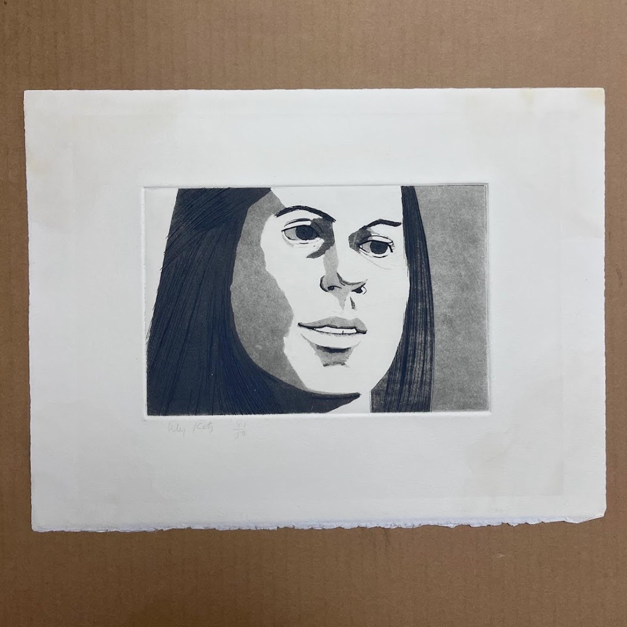 Alex Katz 'Nancy' Aquatint and Etching on Arches Signed Portrait Print 1972 For Sale 1