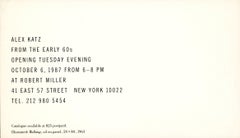 Alex Katz Robert Miller gallery 1987 (announcement card)