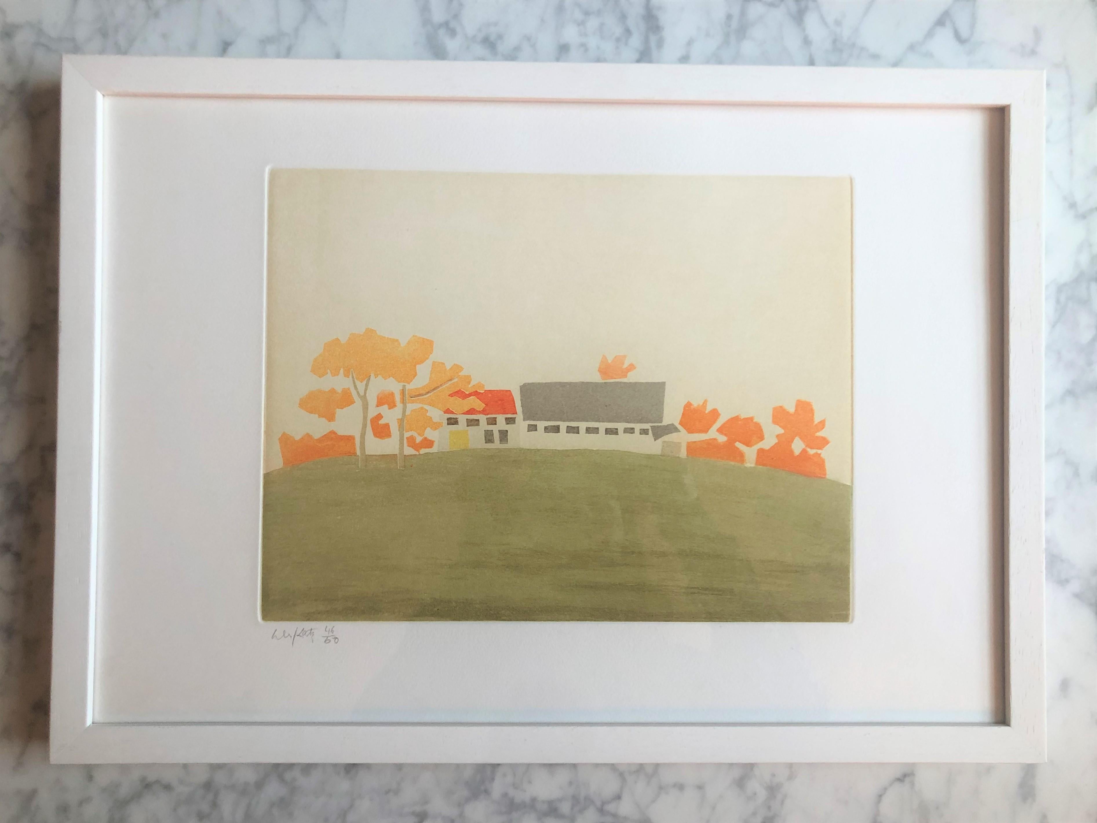 ALEX KATZ (1927-Present)

This beautiful Alex Katz 'Small Cuts House and Barn' is a 2008 aquatint in color from a small edition size of 60. This piece is numbered 46/60 and hand signed in pencil by the artist on the bottom left corner of the work. 
