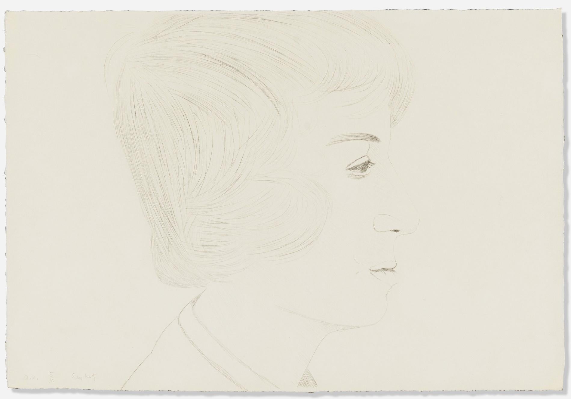 ALEX KATZ (1927-aujourd'hui)

Vincent", réalisé par Katz en 1972, est une pointe sèche sur papier d'eau-forte allemand. Signée et numérotée en bas à gauche "AP 5/10 Alex Katz". Cette œuvre est l'épreuve d'artiste 5 sur 10 à part de l'édition de 62