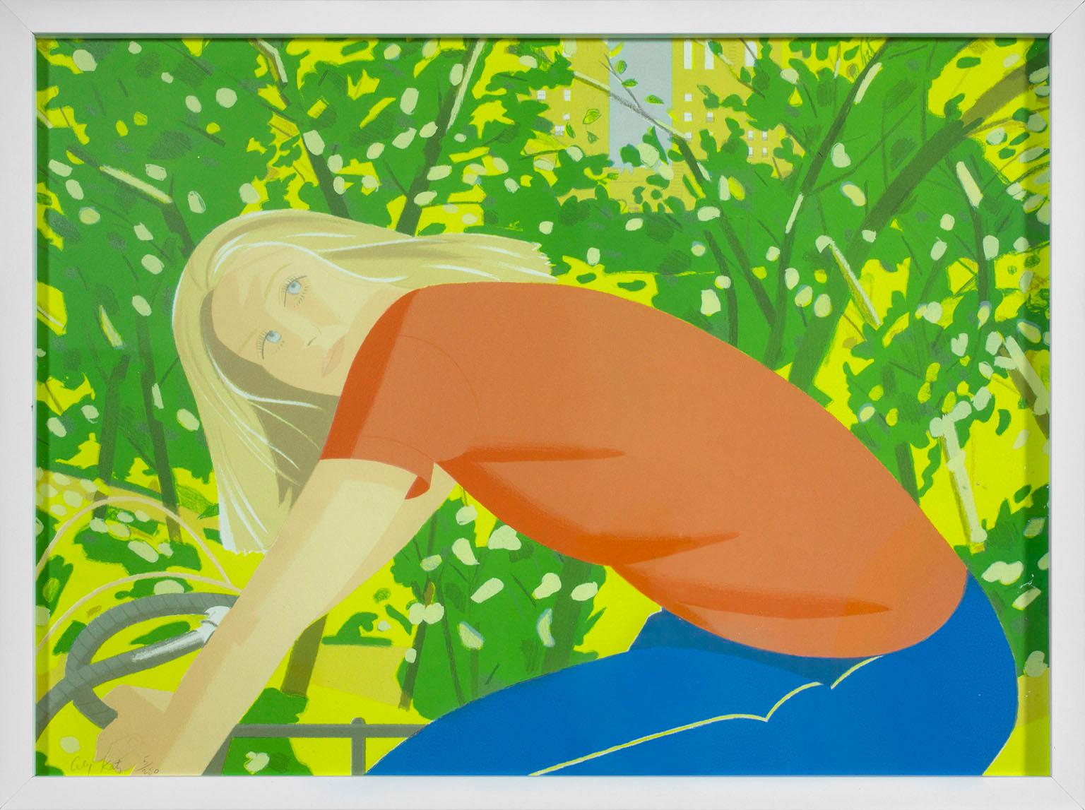 "Bicycle Rider" lithograph by Alex Katz from the "New York, New York" portfolio