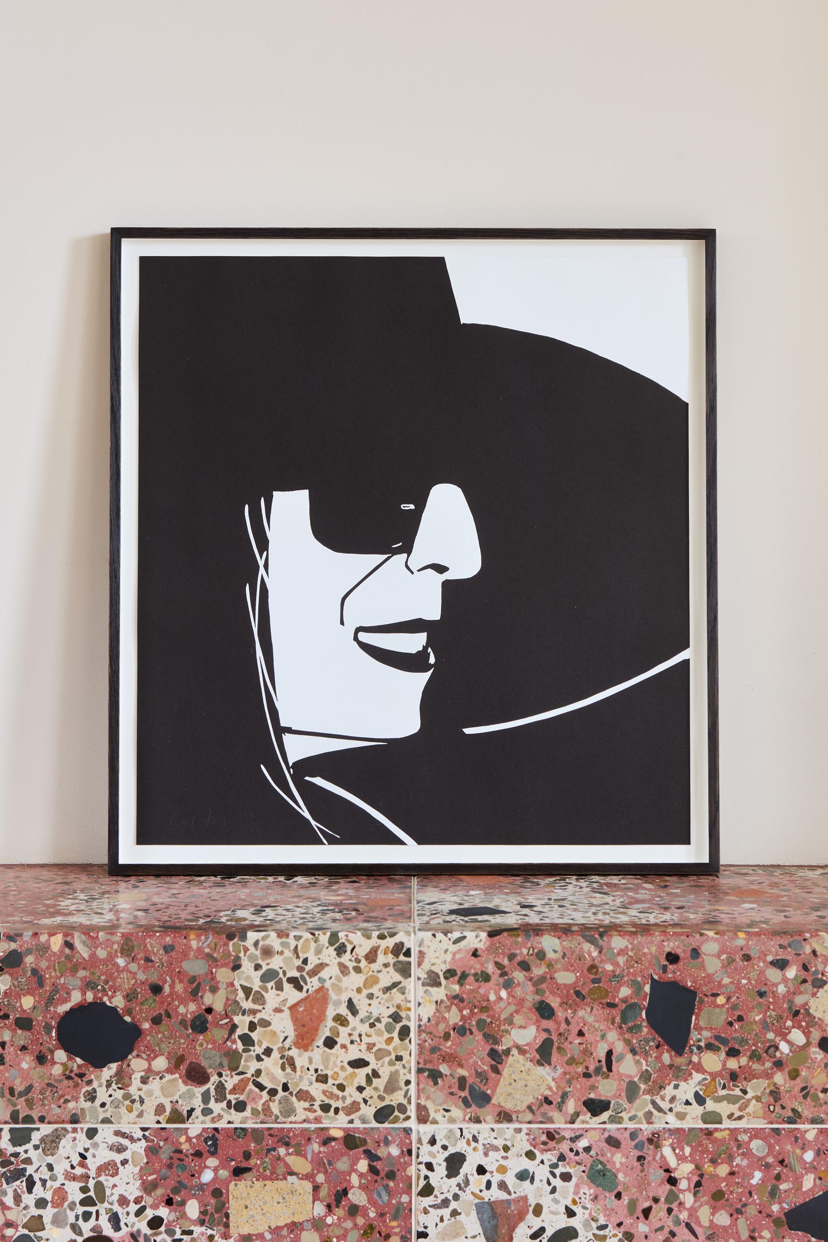 Black Hat -- Woodcut, Print, Portrait by Alex Katz