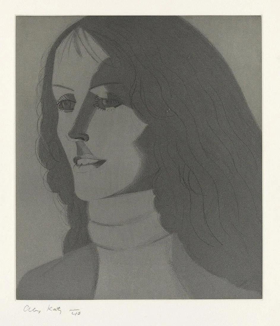 Katz, Alex
Cynthia 1984
Vernis mou and aquatint on Hahnemuehle paper
18 1/8 x 15 1/2 in.
24 from the limited edition of 40
Hand Signed and Numbered
Mint Condition
