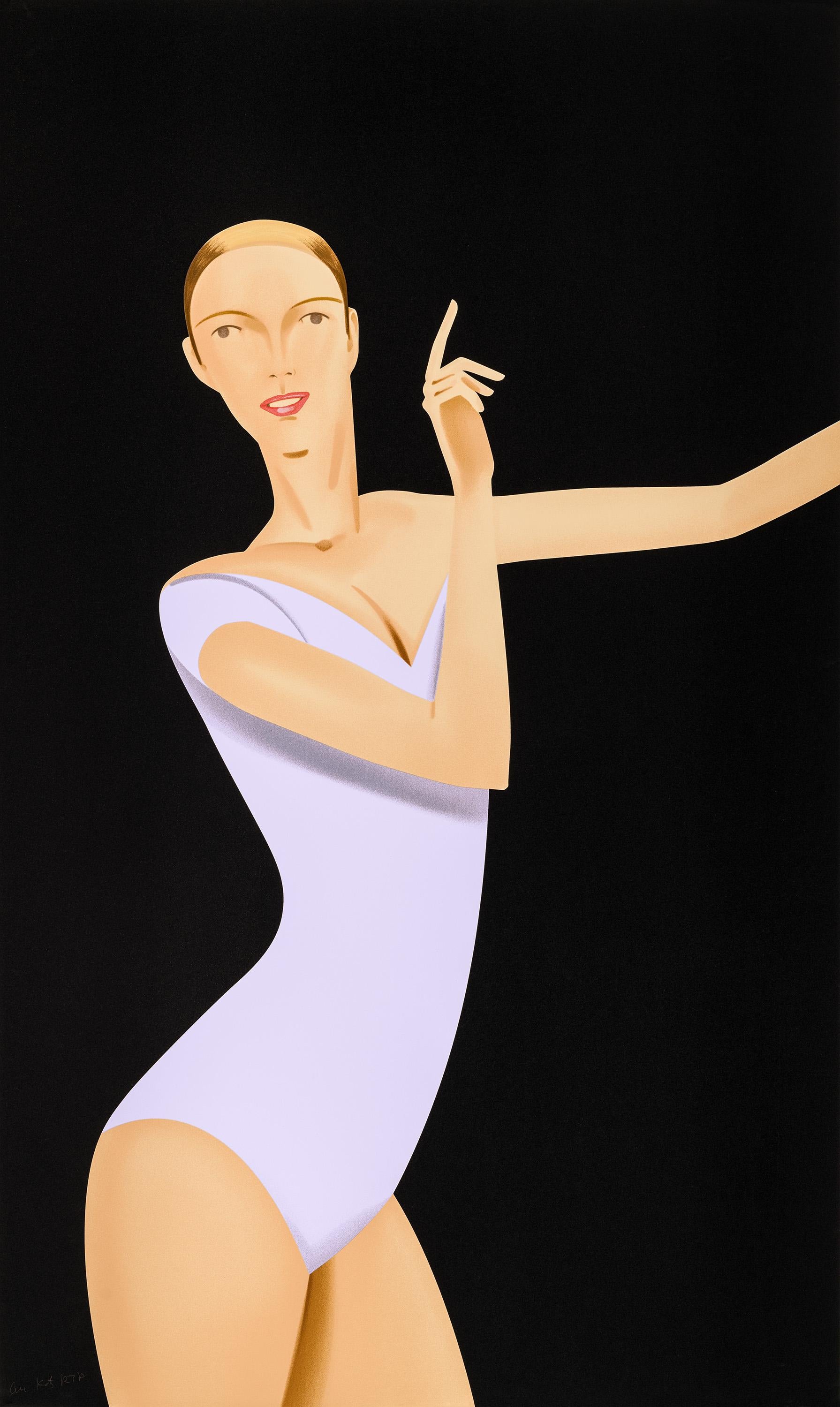 Alex Katz Figurative Print - Dancer 1 - ballet, dancing, lilac, black