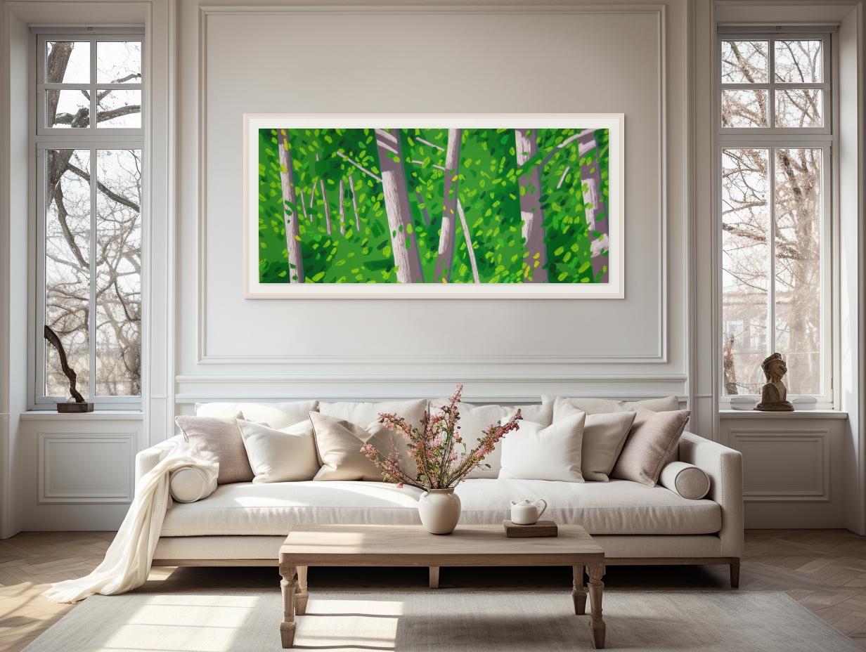 Forest Woodcut - Green Landscape Print by Alex Katz