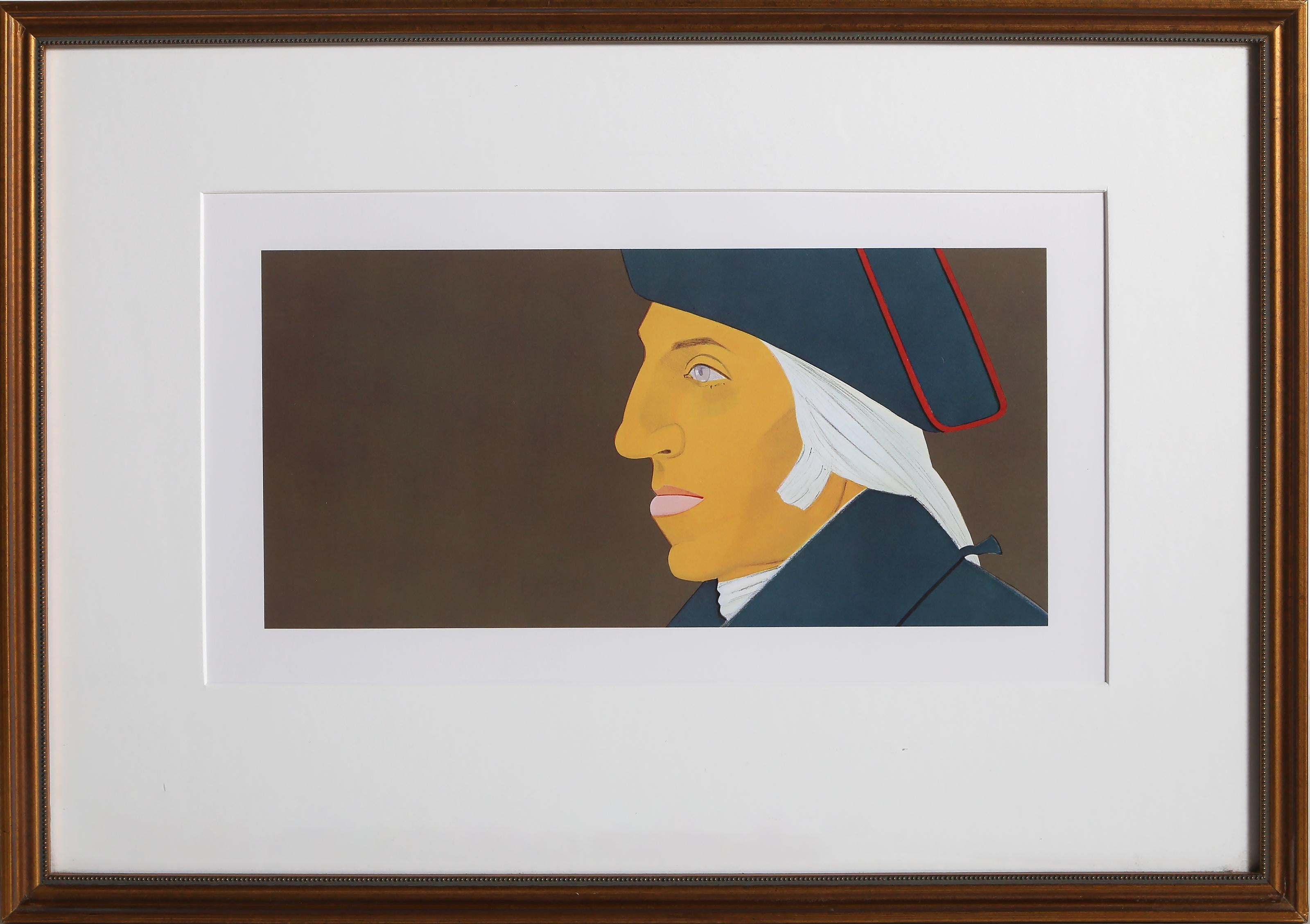 An original print from the Kent Bicentennial poster portfolio published by Lorillard. This side-profile of the president is from the Kent Bicentennial Portfolio. Alex Katz is a leading figure painter of the new realism movement in contemporary art.