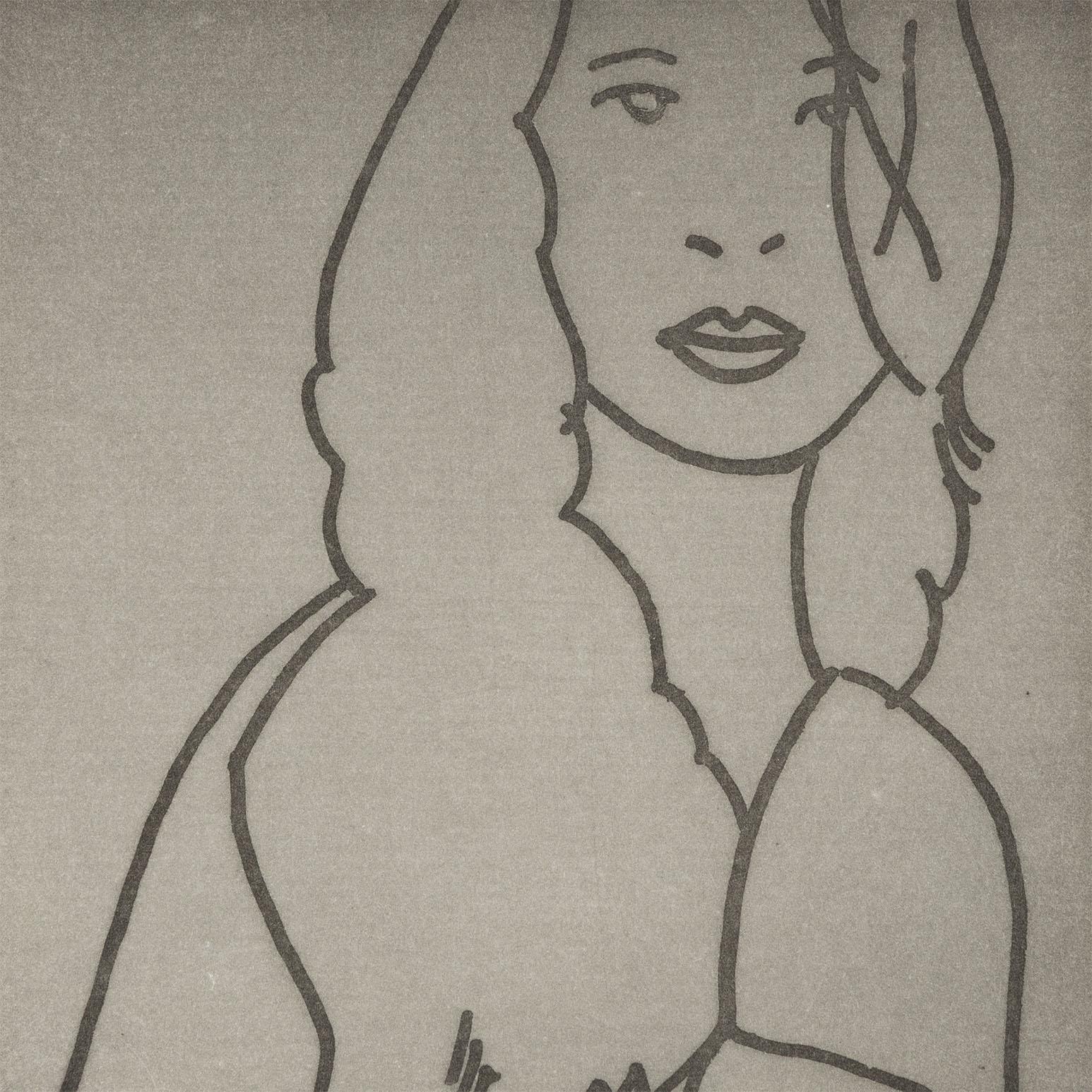Gloria (feuille 2) - Gris Figurative Print par Alex Katz