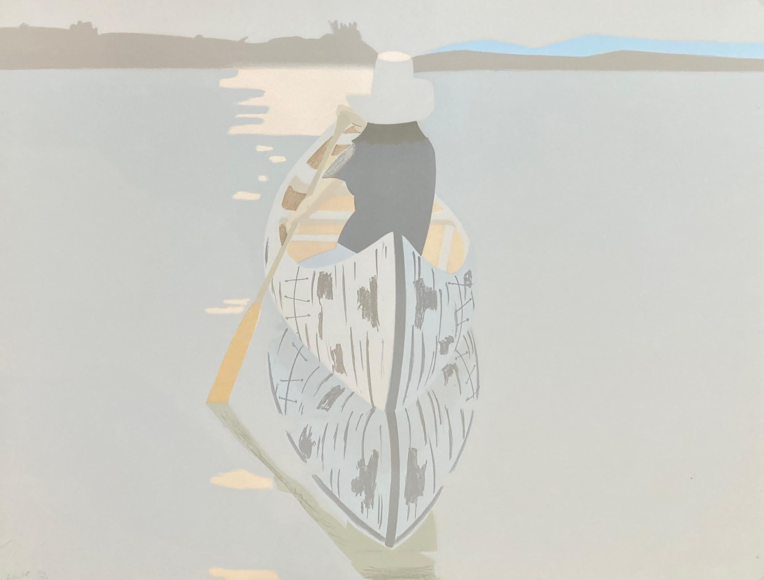 ''Good Afternoon 2 (Grauer Ruderboot)'' Seltener 1975 Alex Katz Druck Ada am See in Maine