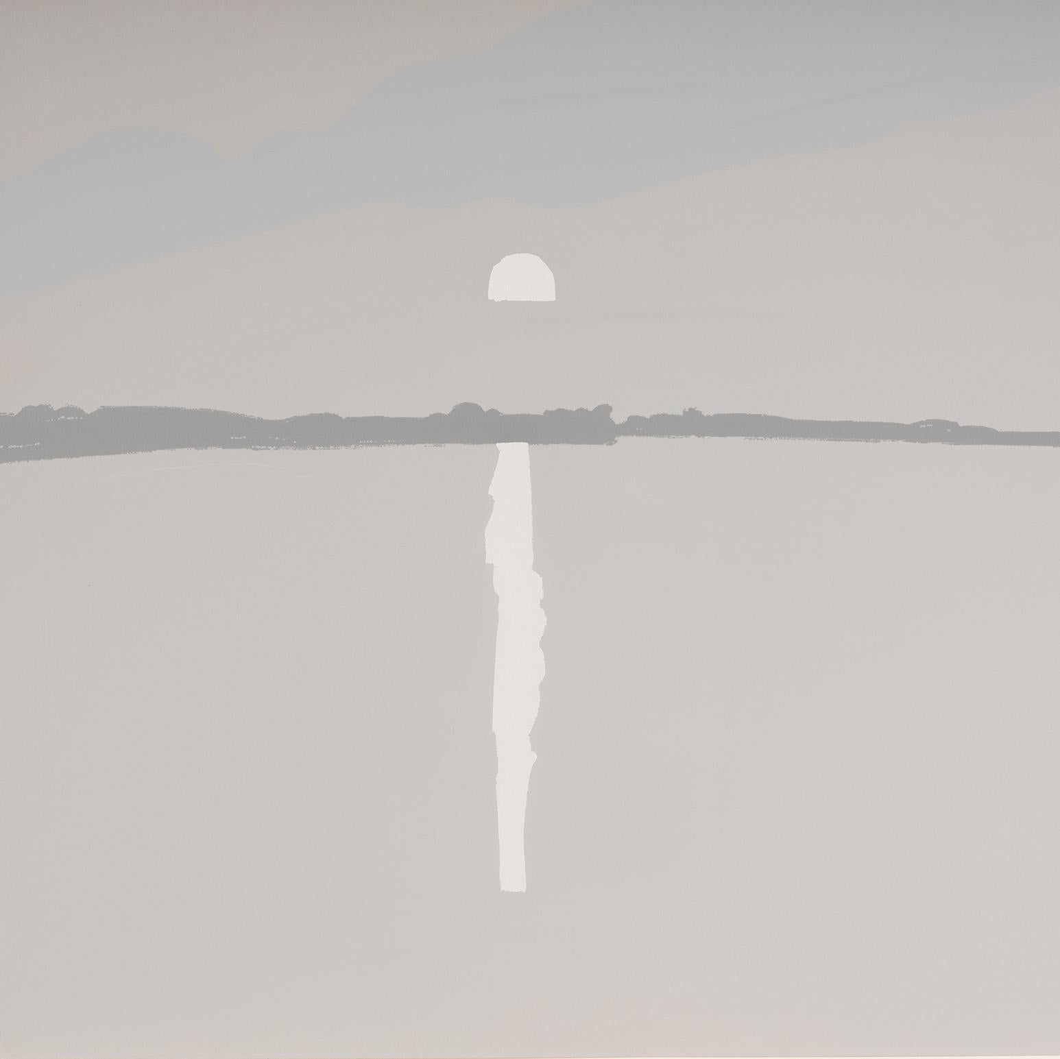 Lake Wesserunsett 2 - Gray Abstract Print by Alex Katz