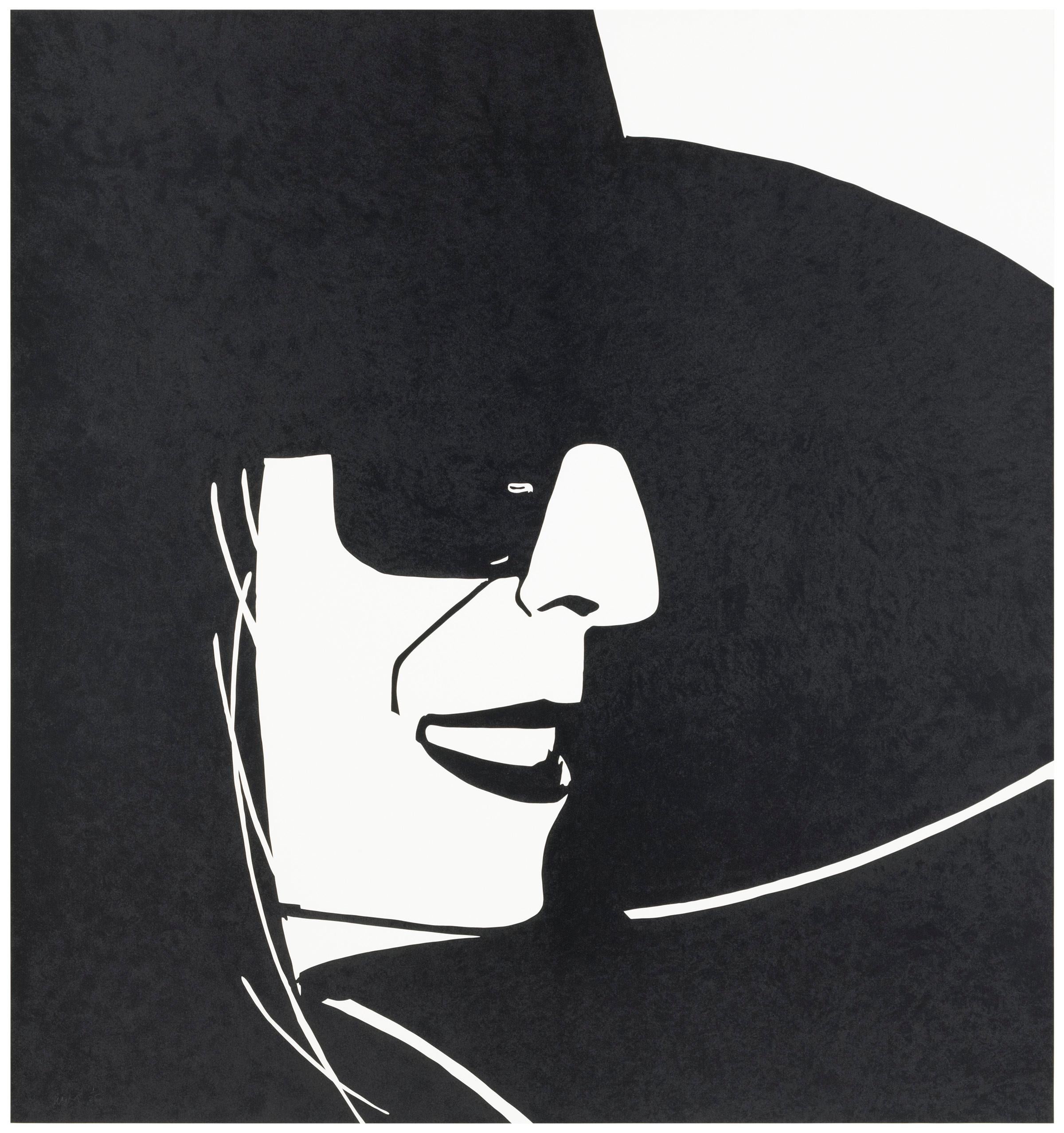 Alex Katz Portrait Print - Large Black Hat (Ada)