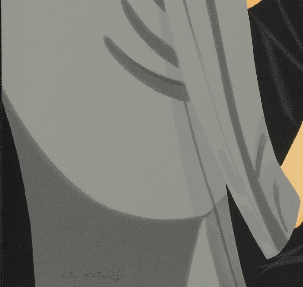 Pas de Deux III (Francesco and Alba Clemente) is a serigraph on paper with an image size of 36 x 20 inches, signed ‘Alex Katz’ lower left and numbered 106/150. From the edition of 173 (there were also 18 AP, 3 PP, and 2 RTP). Framed in a