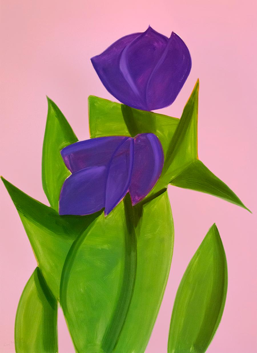 Alex Katz Still-Life Print - Purple Tulips 2, from The Flowers Portfolio