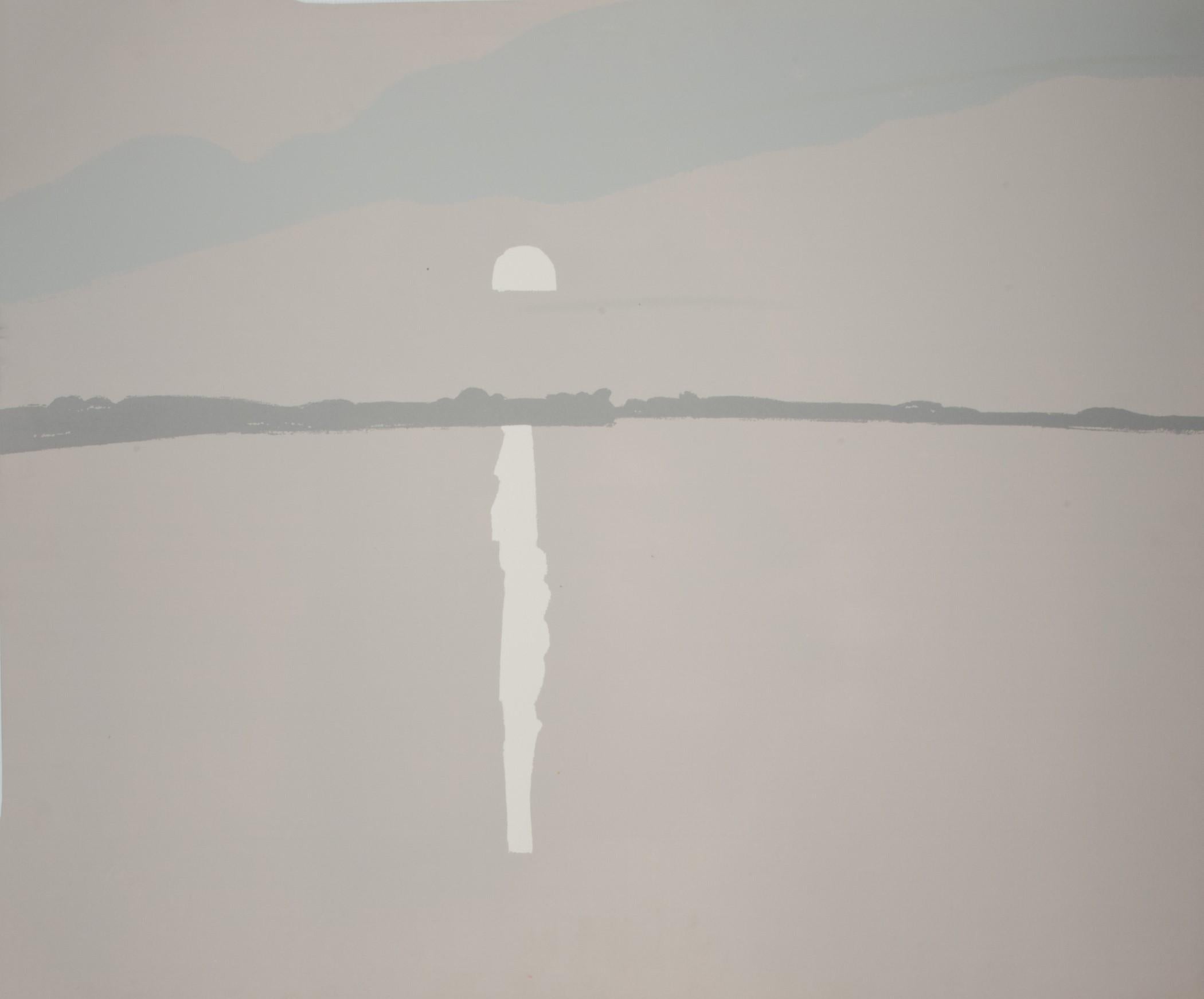 Alex Katz Landscape Print - Sunset: Lake Wesserunsett II