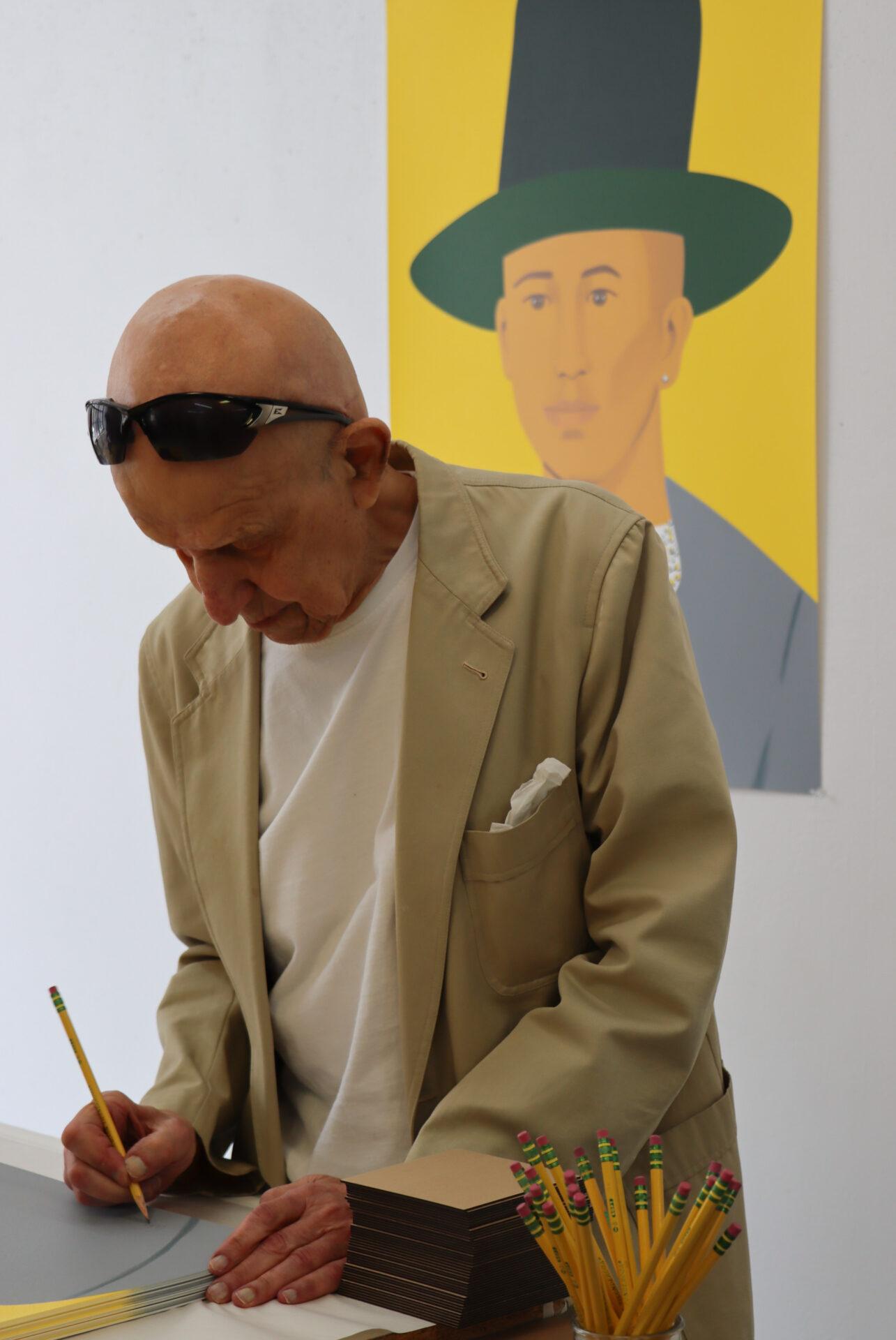 The Creative Director (Pharrell) - Orange Portrait Print by Alex Katz