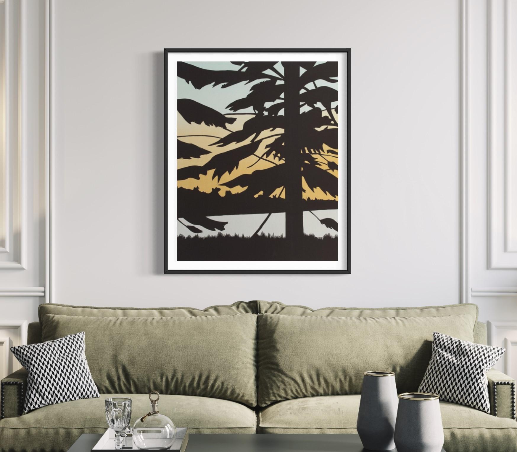 Twilight I - Contemporary, 21st Century, Woodcut, Limited Edition, Twilight - Gray Figurative Print by Alex Katz