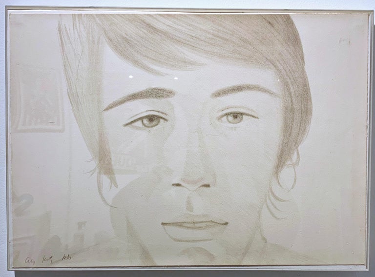 ALEX KATZ
Vincent (Rare Proof Gifted by Alex Katz to his sister), 1972
Color lithograph printed in two gray colors on Arches paper
Edition AP
Signed in pencil and designated as a special proof on the front; accompanied by the original letter of