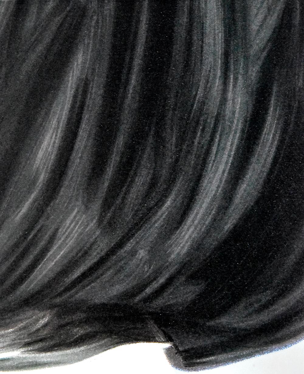 Alex Katz Vivien in White Coat, 2021 is a work of subtle admiration that the artist holds for her daughter-in-law, Vivien Bittencourt. The gentle hues of monochromatic cornflower blue draw the viewer in, creating a candid composition of the young