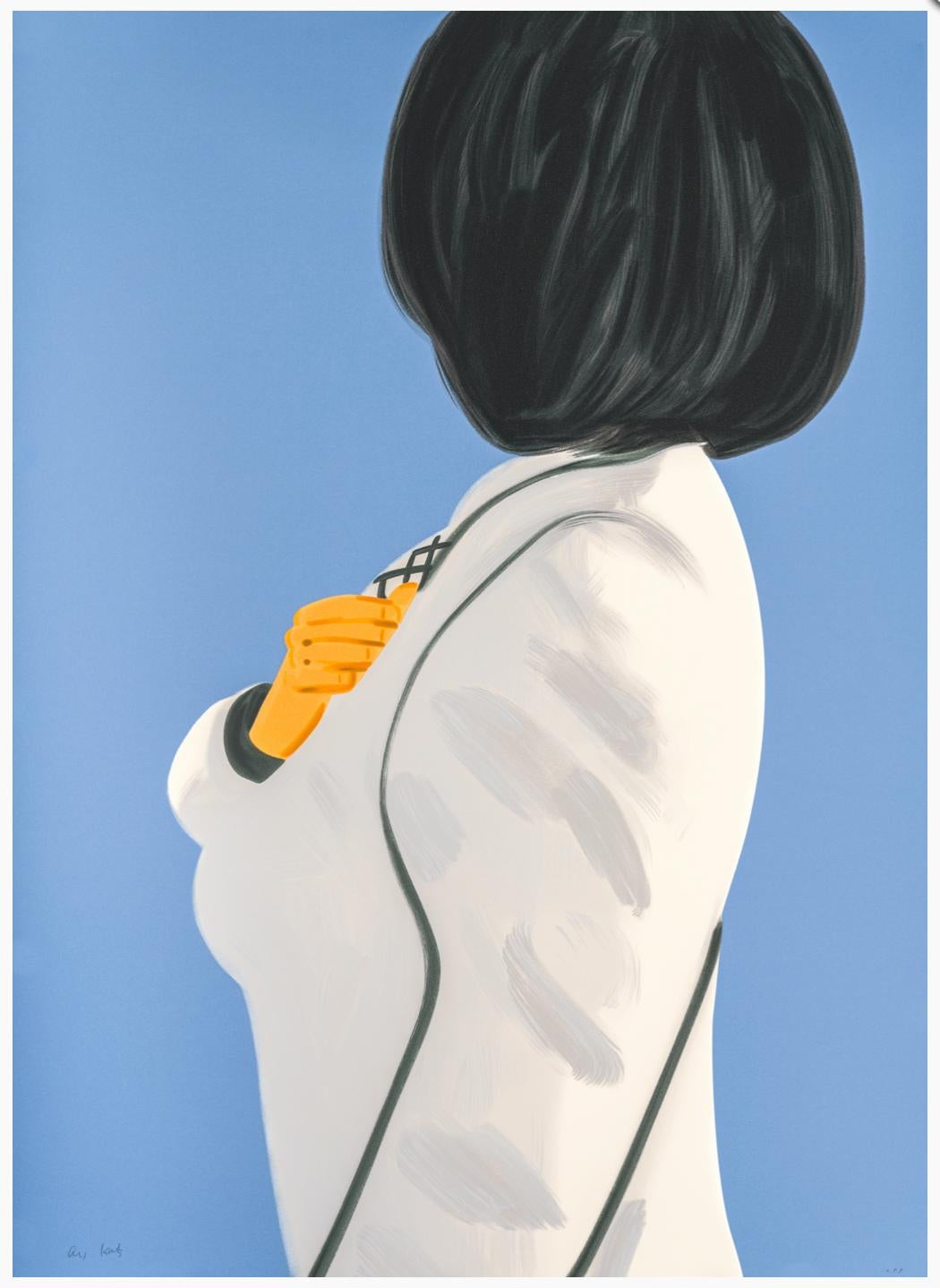 Alex Katz Figurative Print - Vivien in White Coat 