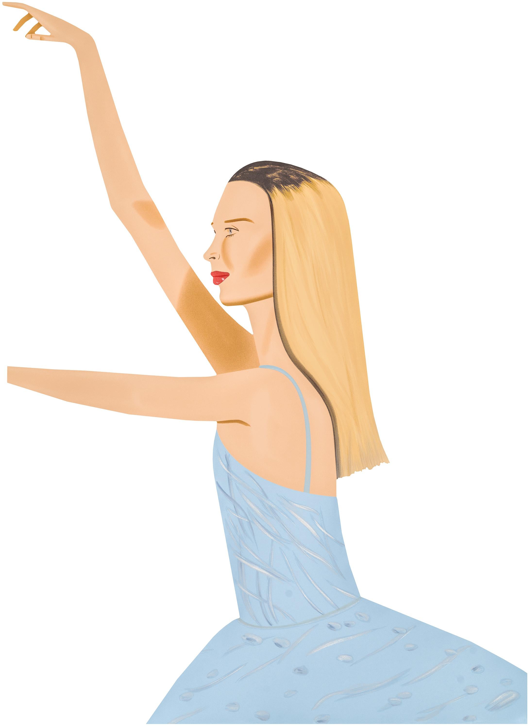 Alex Katz Figurative Sculpture - Dancer 2 (cutout) - ballet, dancing, light blue, black, blonde, dress