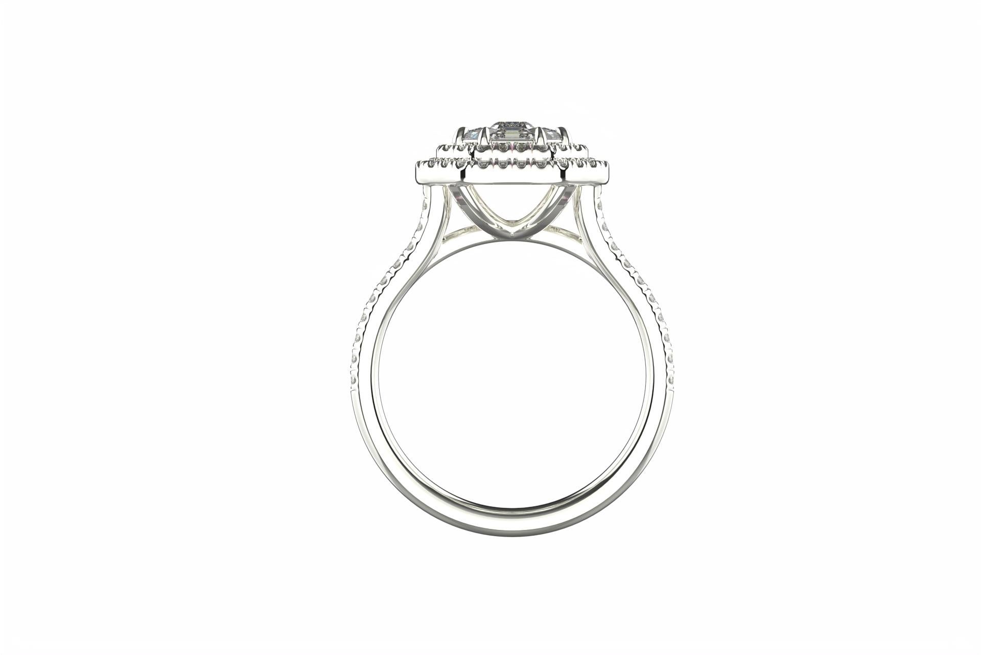 Single Line Invisible Setting Ring Alex Kou 2.5 Carat Diamond Look Illusion Invisible Setting Ring For ...