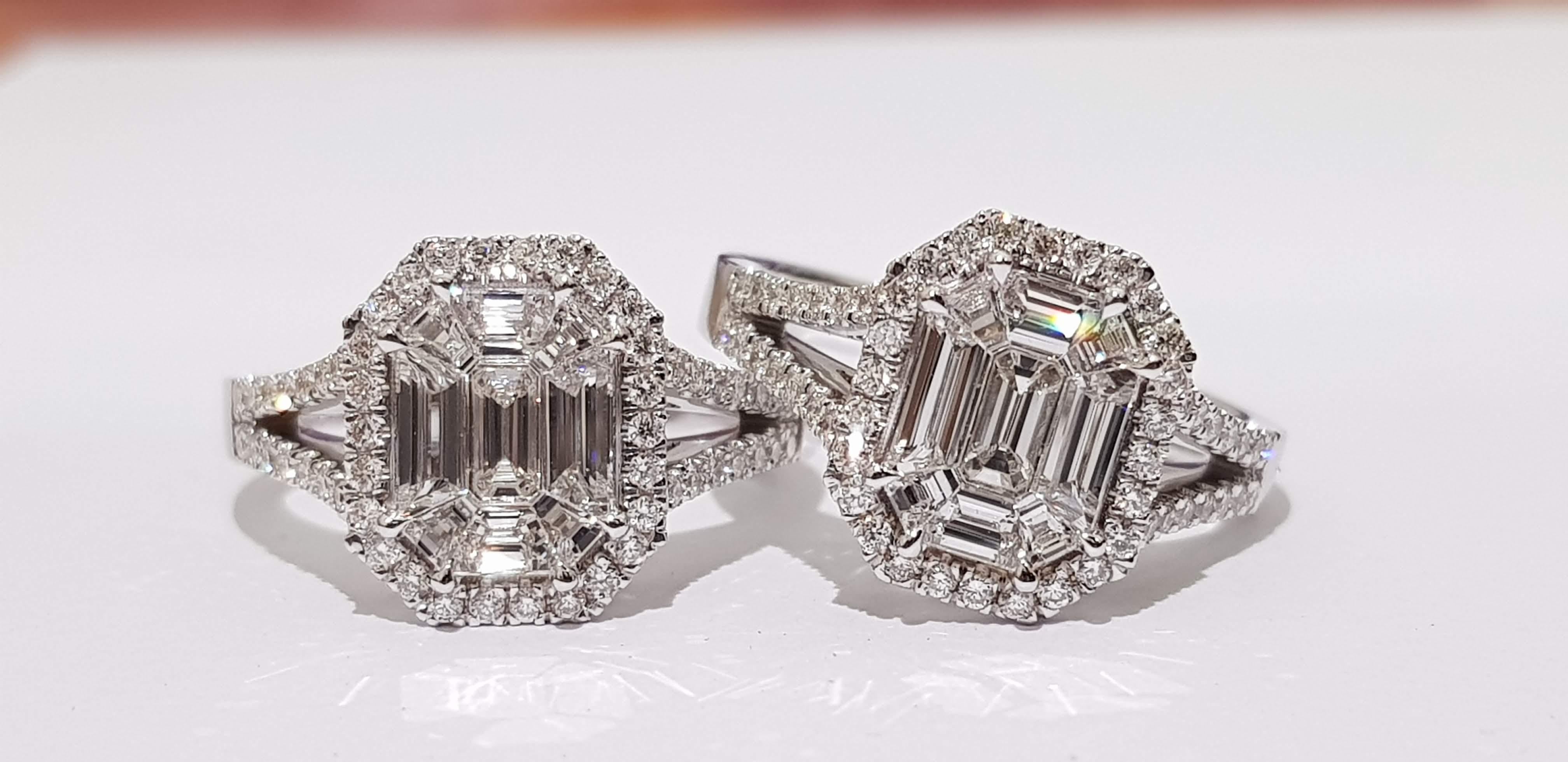 Art Deco Alex Kou Invisible Setting Engagement Ring