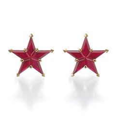Alex Kou Ruby Star Stud Earrings