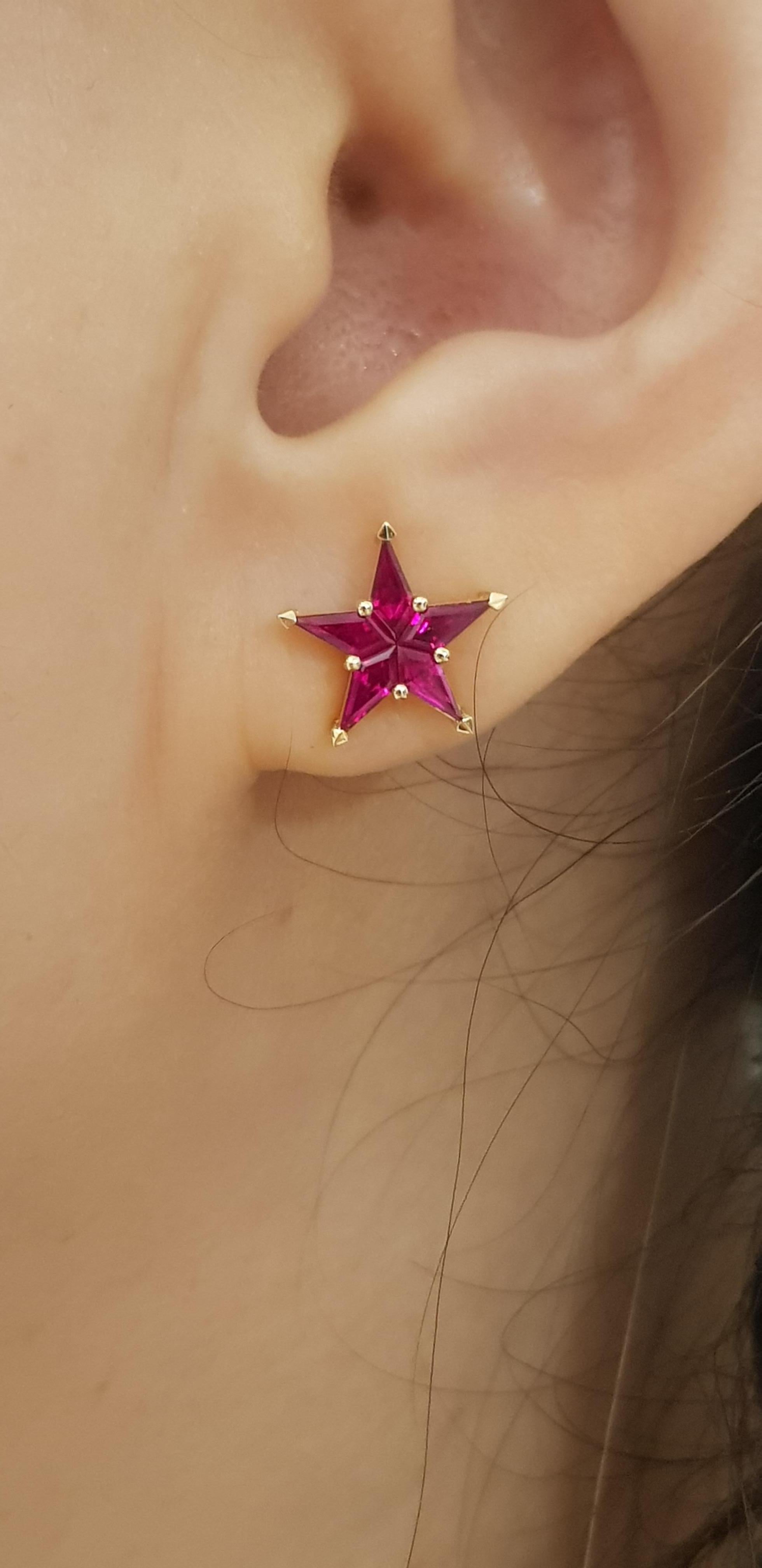 ruby star earrings