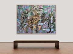 Abstract Expressionist Contemporary Mexican Mixed Media Painting Sentinels