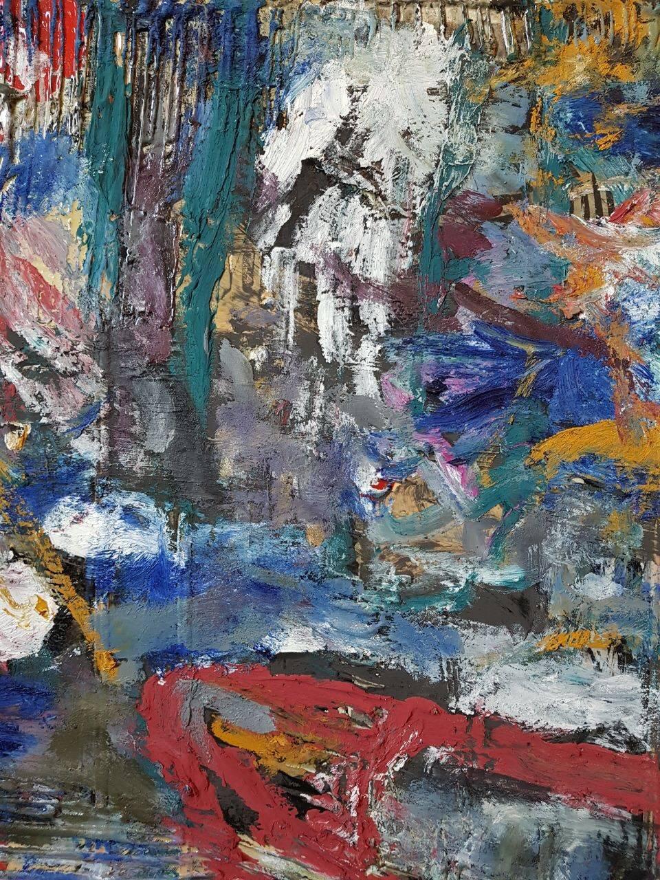Navi Paesaggio Pittura a tecnica mista Olio su lino Arte contemporanea In magazzino - Painting di Alex Lazard