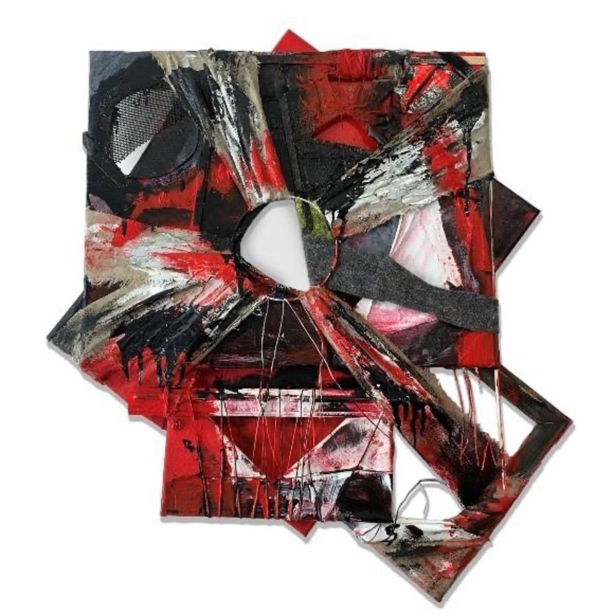 MultiPanel Assemblage 4 (Blood moon) - Mixed Media Art by Alex Markwith