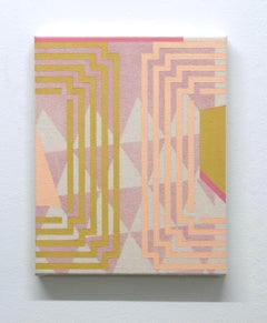 EMBRACING IMPERMANENCE - Peinture abstraite gomtrique, rose et magenta sur toile