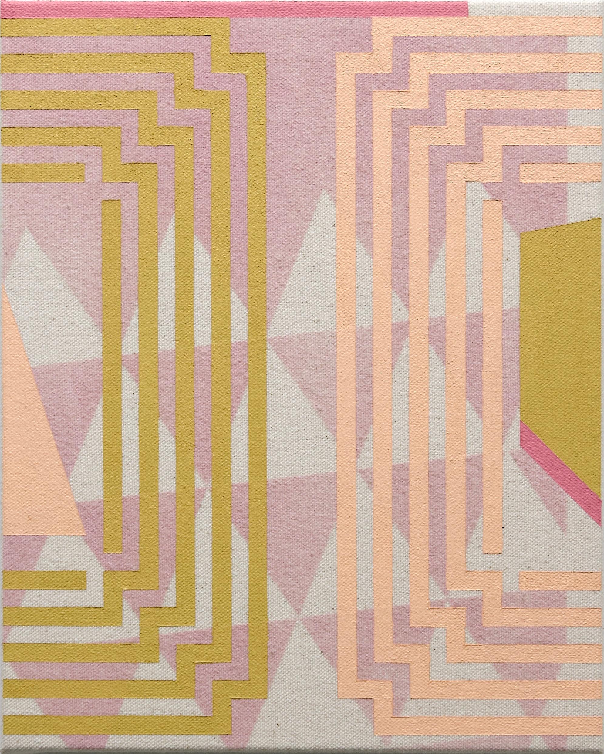 EMBRACING IMPERMANENCE - Abstract Geometric, Pink, Magenta Painting on Canvas 