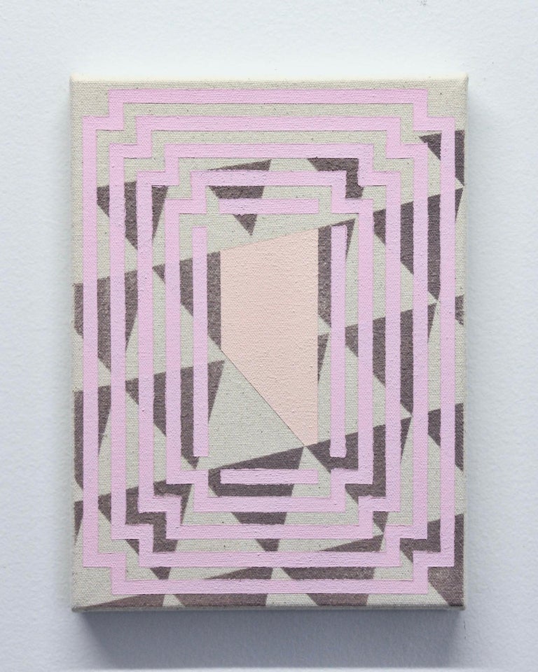 Alex McClurg POLISHING Abstract Geometric, Pink, Grey Painting on