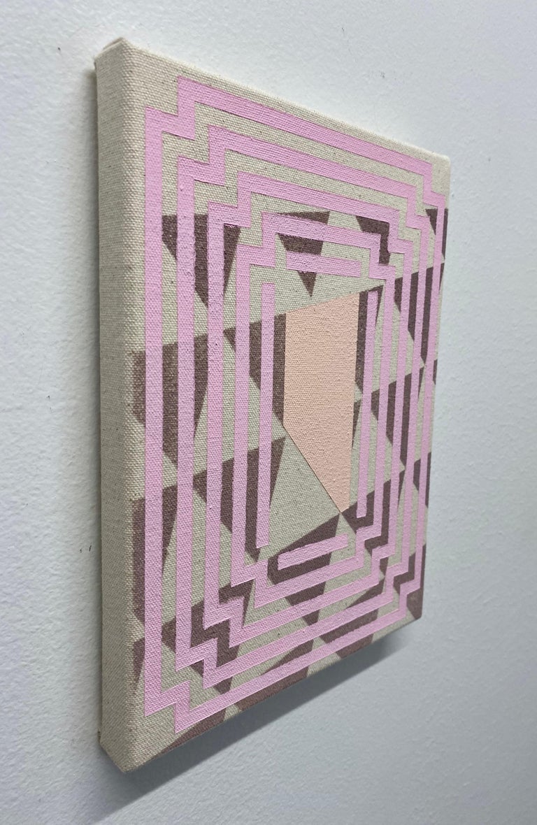 Alex McClurg POLISHING Abstract Geometric, Pink, Grey Painting on