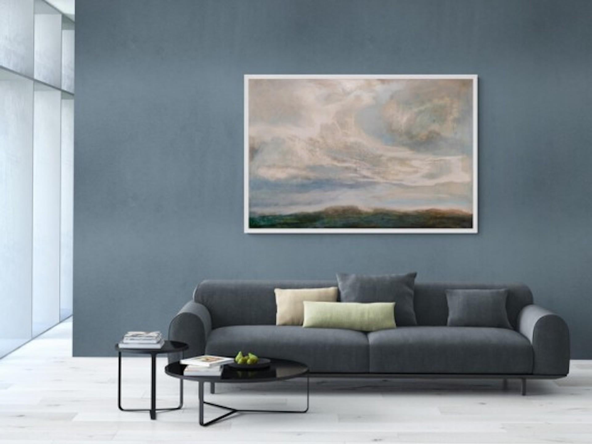 Alex McIntyre, Grey Skies Change, Contemporary Landscape Art, Original Painting - Brown Landscape Painting by Alex McIntyre 