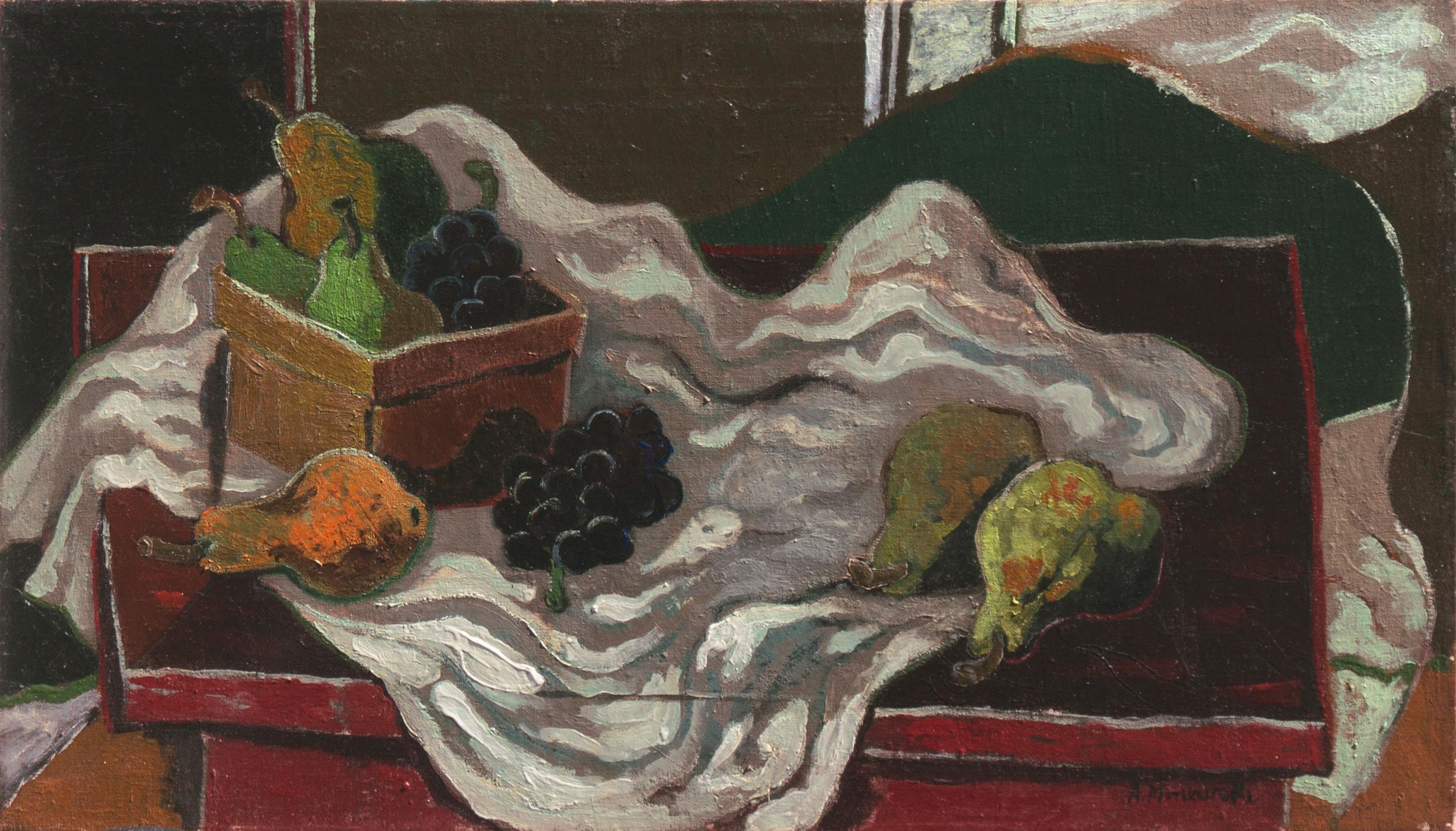 Still-Life Painting di Alex Minewski - Natura morta di frutta", Grande Chaumiere, Hans Hofmann, NY ASL, Monhegan, PAFA