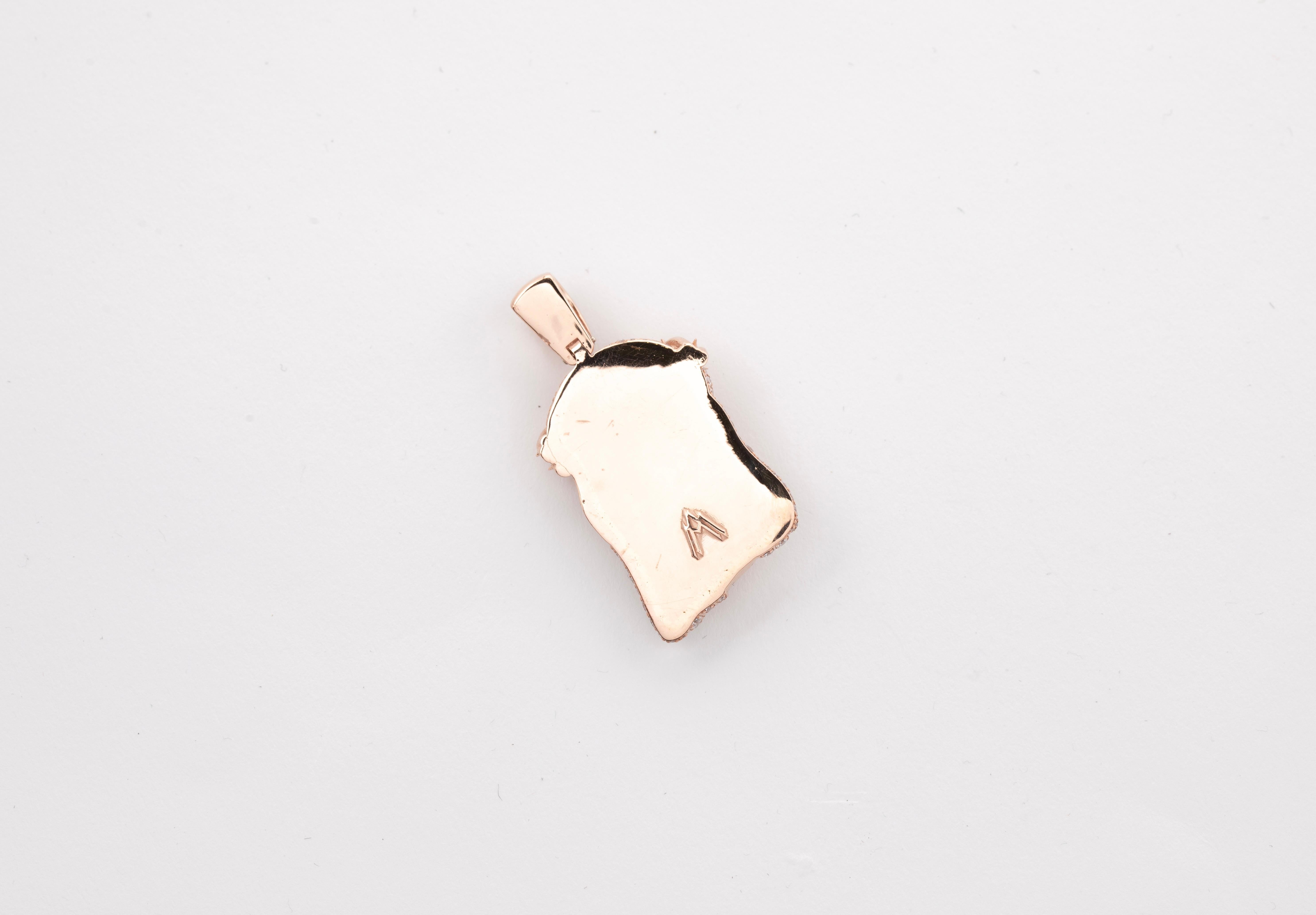 Alex Moss New York Classic Jesus Piece en or rose Unisexe en vente