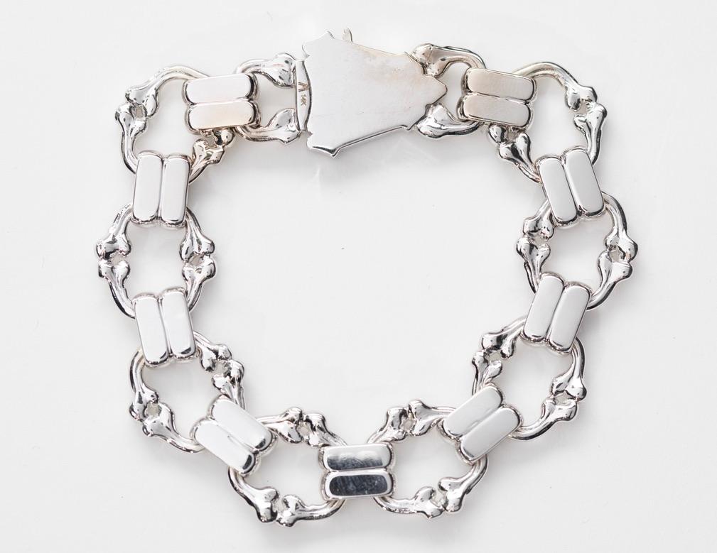 Contemporaneo Bracciale A Link di Alex Moss New York con ossa frantumate in vendita