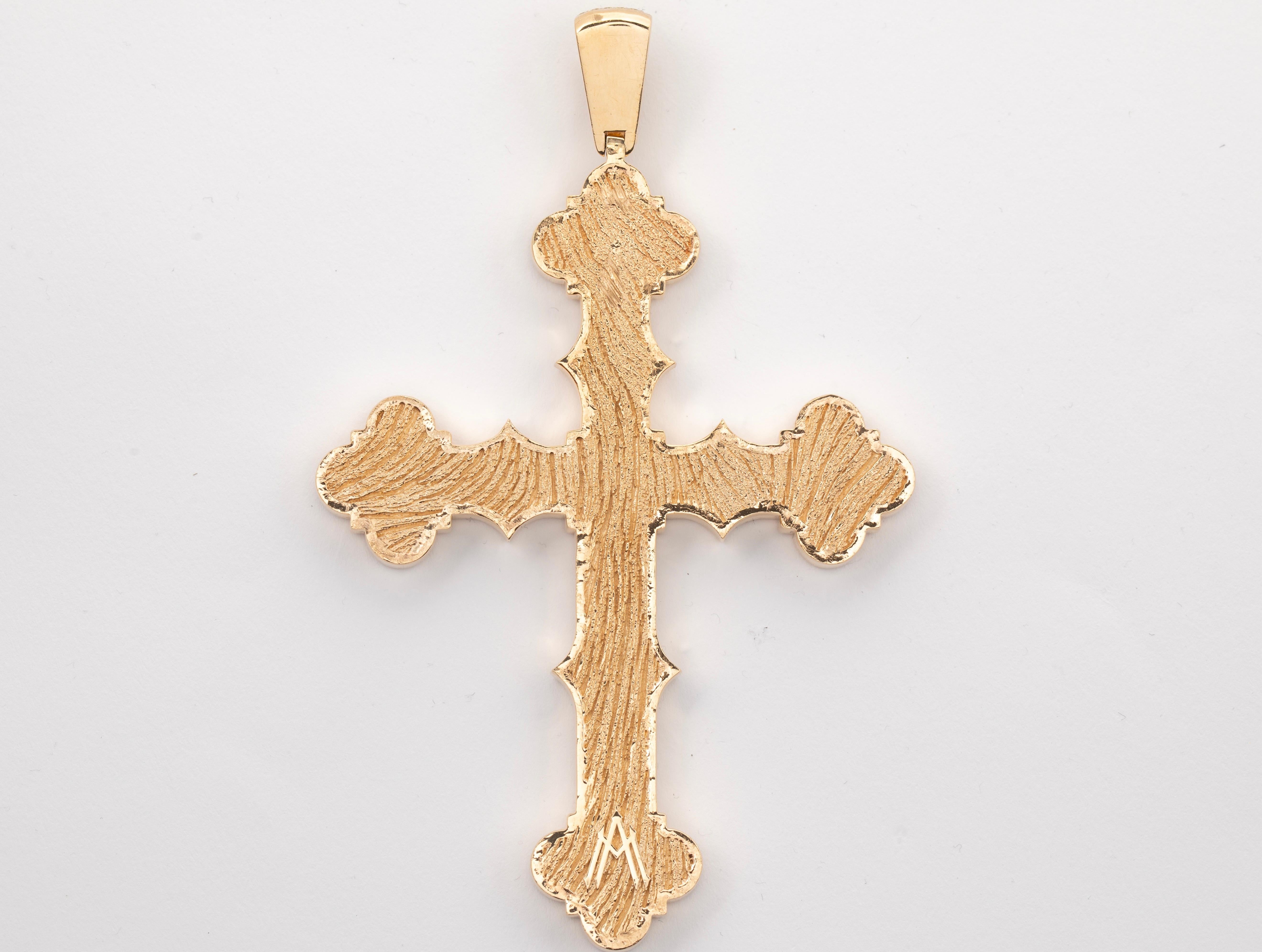 Colgante Cruz de Notre Dame Grande Alex Moss New York Corte brillante en venta