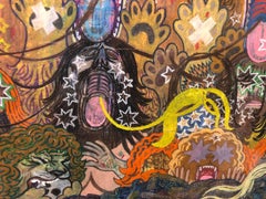 Gli Hippy cattivi (Disegno con Rattlesnake Warrior e Red Rebels) Outsider Art