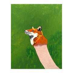 "Hai un bell'aspetto proprio come un serpente nell'erba" Pittura contemporanea di una volpe