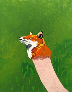 “You're looking good just like a snake in the grass” Contemporary Fox Painting